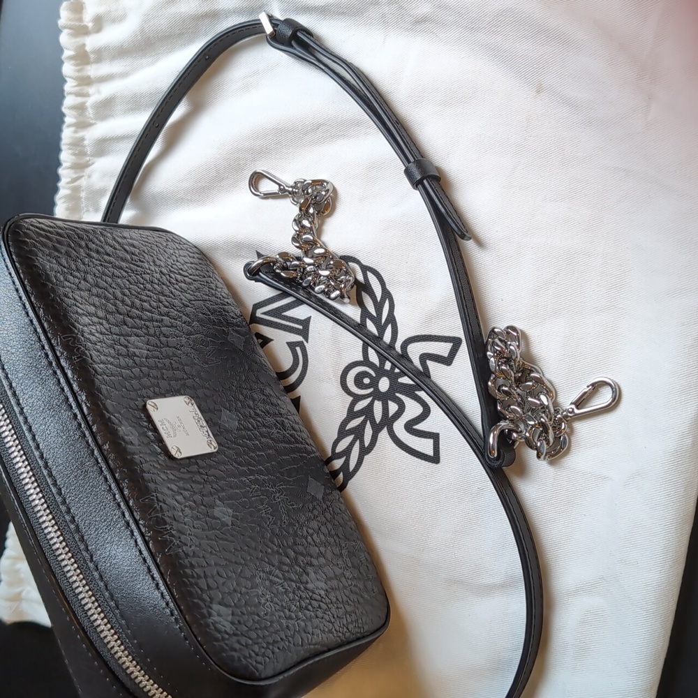 MCM Small Camera Bag Black Visetos Silver Hardware✨❤️✨